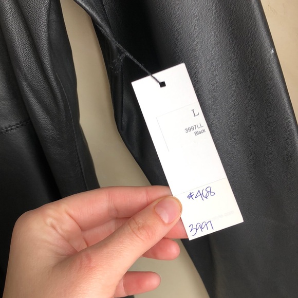 Ecru Black Leather Button Down Shirt